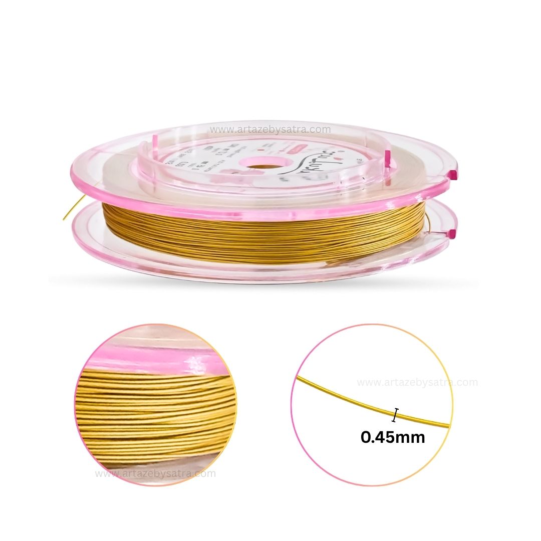 Gair Wire-Stainless Steel Coated out DIA | Size : 0.45mm | Qty : Approx 100mtr per roll