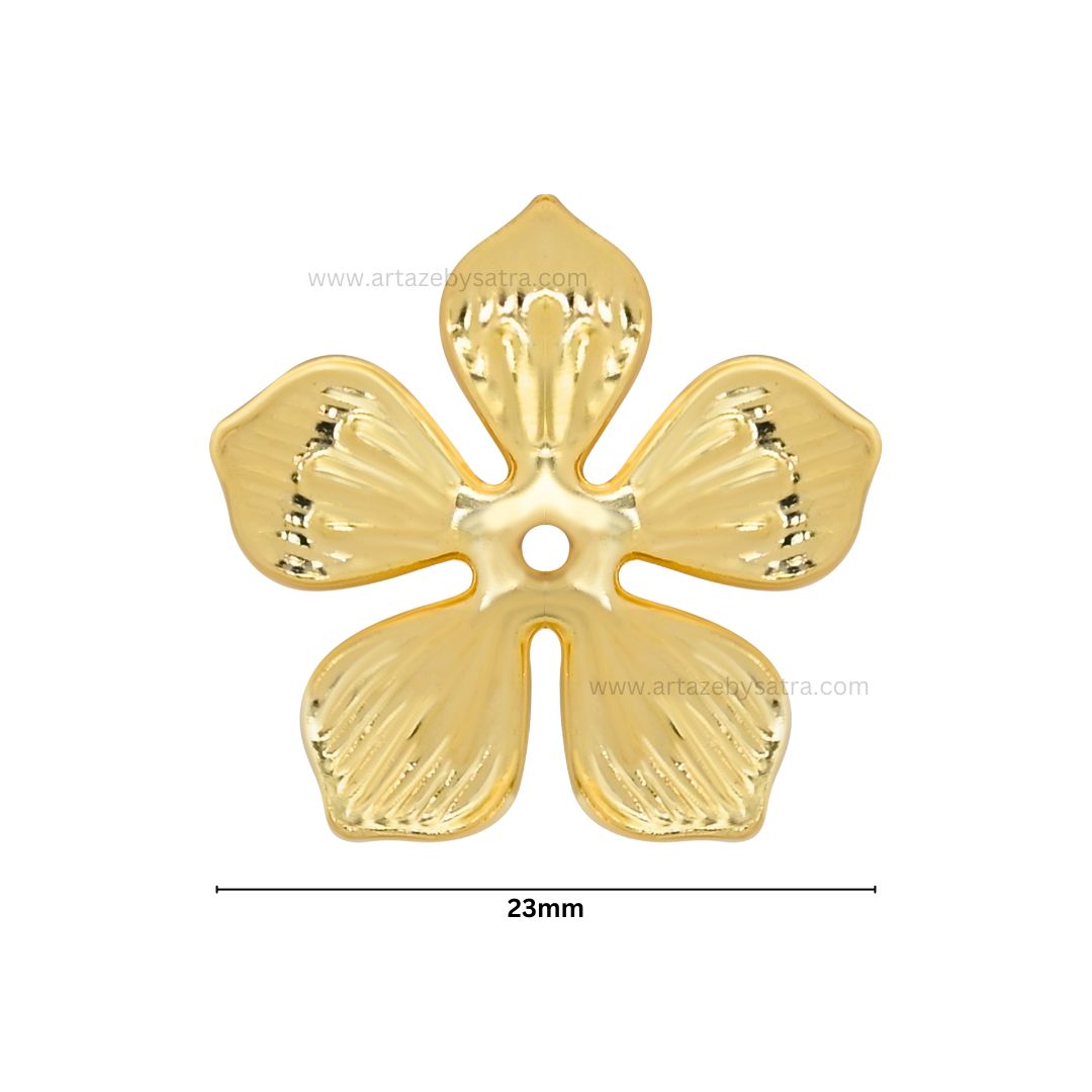 1 Hole Metal Art Flower | Size : 23mm | Qty : 50pcs | MA212