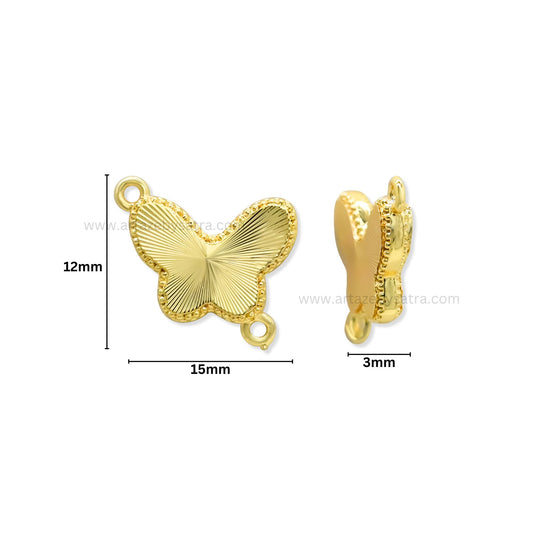 Brass Butterfly Charm Connector | High Quality | Qty : 6pcs