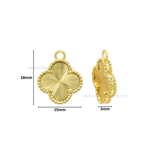 Brass Lucky Clover Charms | High Quality | Size : 18mm | Qty : 6pcs