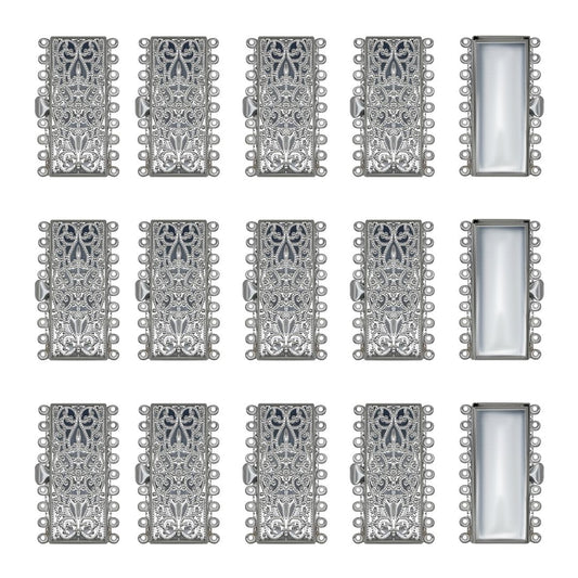 Multi Strand Box Clasp, 9 Strand Clasp Box Clasp | Size : 45mm | Qty : 2pcs | BF97