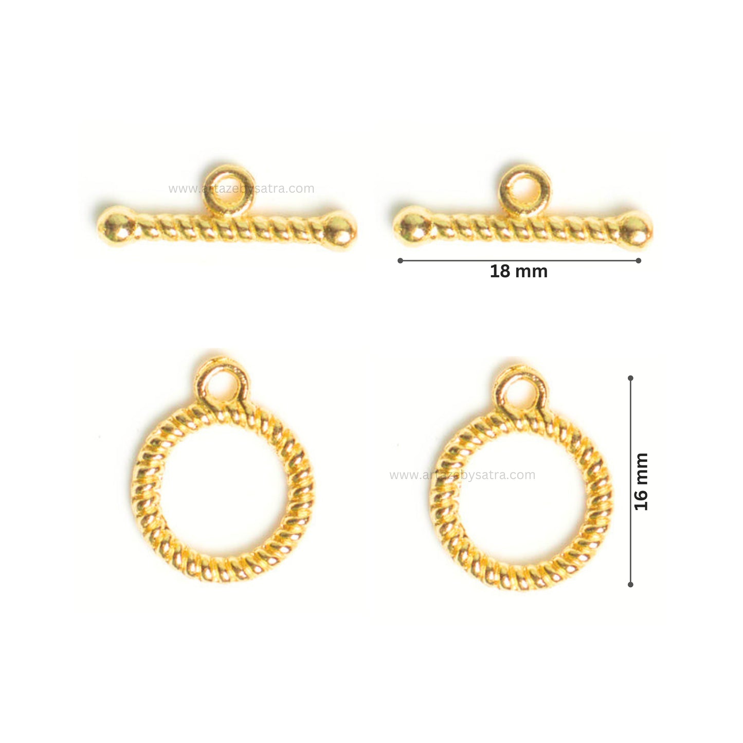 Designer Round Toggle Clasps | Size : 16mm | Qty : 20pcs | BF33