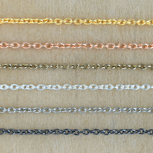Iron Twisted Link O-Shaped Chain | Size:H-2mm W-2mm| Qty : 100g | IC05