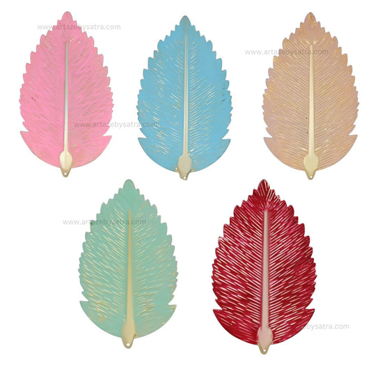 Leaf Coloured Metal Art | Size : 4.5inch | Qty : 4pcs | MA477