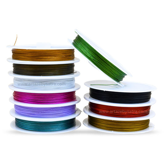 Jewelry Gair Wire | Size : 0.5mm | Qty : 10 rolls-Approx 35mtr per roll | WT32