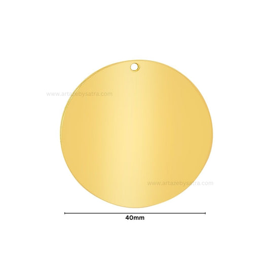 1 Loop Round Shiny Finish Metal Art | Size : 40mm | Qty : 100g | MF28