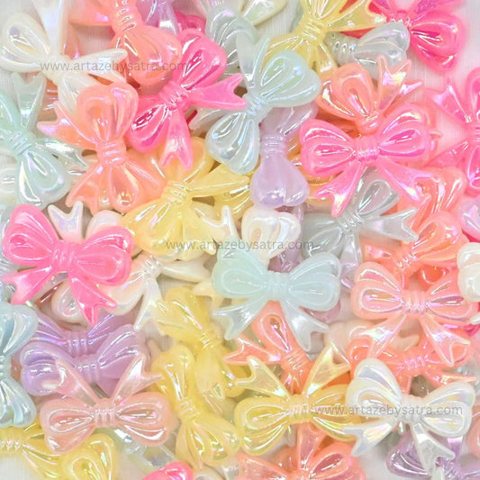 Shiny Pastel Bow Beads | Size : 23mm | PB217