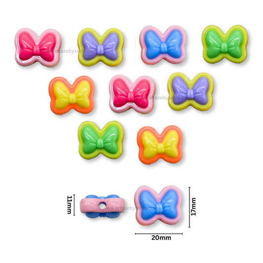 Assorted Bow Plastic Beads | Size: 20mm | PB30