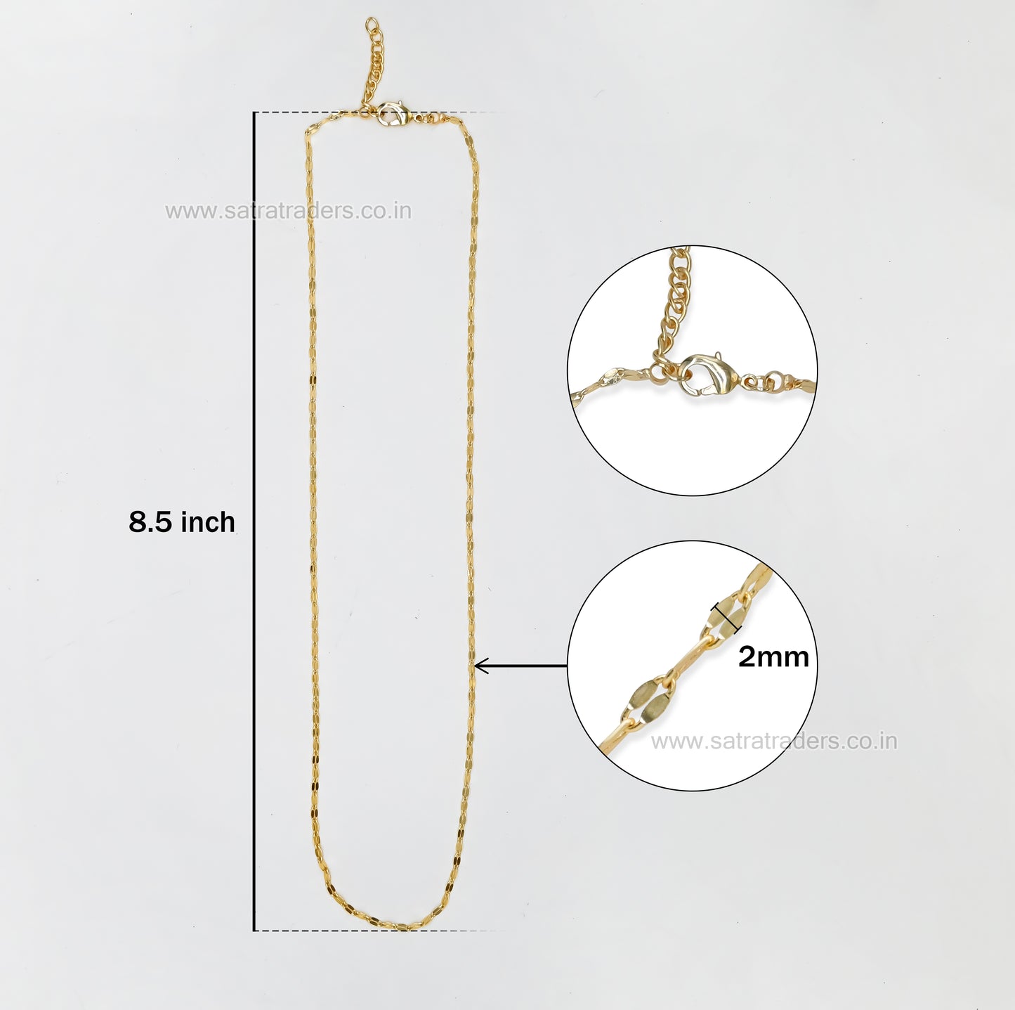 Brass High Quality Ready Chain | Size : 8.5inch | Qty : 2pc | RC34