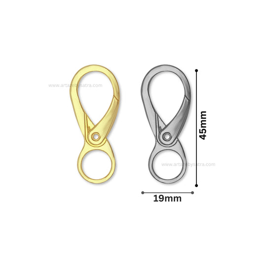 Designer Lobster Claw Clasp | Size : 45mm | Qty : 4pcs | BF40