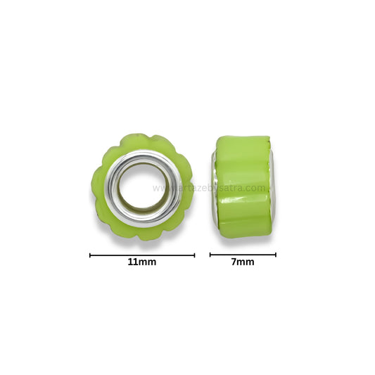 Colorful European Charm Beads with Metal Core | Size : 14mm | Qty : 12pcs | PB209