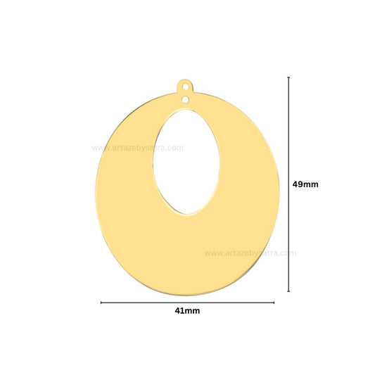 1 Loop Oval Matt Finish Metal Art | Size : 49mm | Qty : 100g | MF26