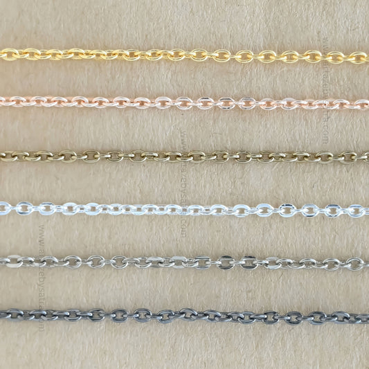 Iron Twisted Link O-Shaped Chain | Size : H-2mm W-2mm | Qty : 100g | IC09