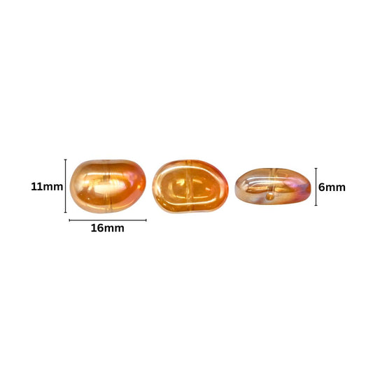 Sunburst Glass Square Beads | Size : 16mm | Qty : 1per line-approx 50pcs | GB14
