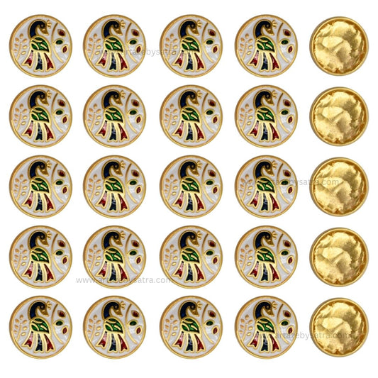 Meenakari Kundan Beads | Size : 20mm | Qty : 6pcs | MKB42