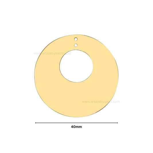 2 Loop Round Matt Finish Metal Art | Size : 40mm | Qty : 100g | MF23