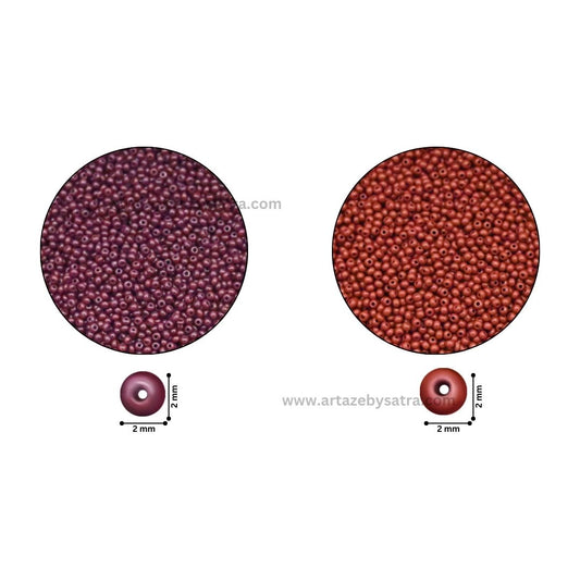 Matte Finish Round Seed Beads | Size : 2mm | SB03