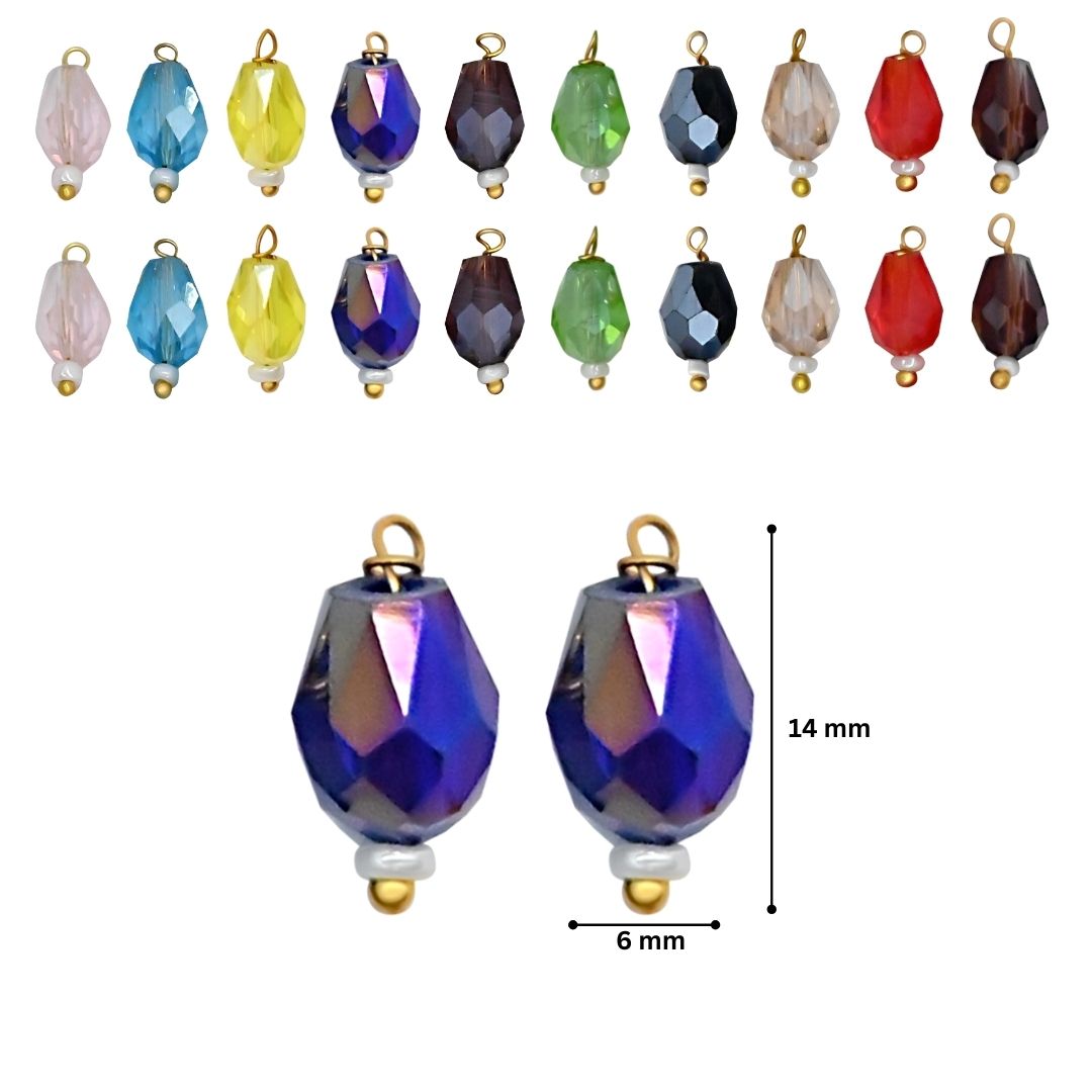 Rainbow Lariya Drop Shape Beads | Size : 14mm | Qty : 50pcs
