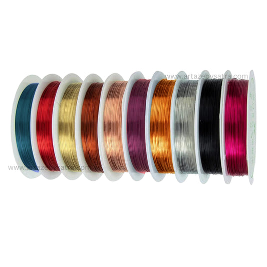 Wire Crafts Multi-Colored Copper Craft Wire | Size : 0.3mm | Qty : 10mtr-10 pcs Roll Set | WT25