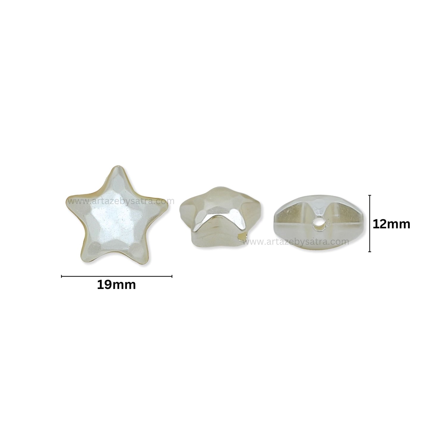 White Star Pearl Plastic Beads | Size : 19mm | PPB99