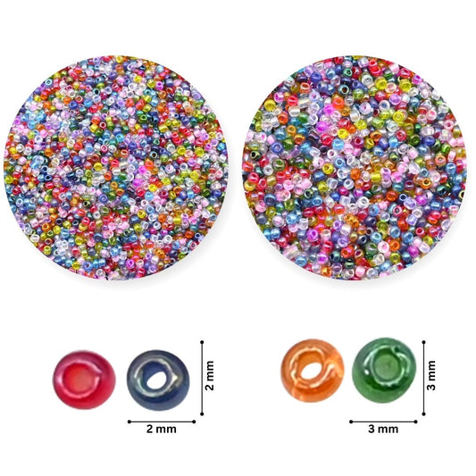 Transparent Multicolor Round Seed Beads | SB04