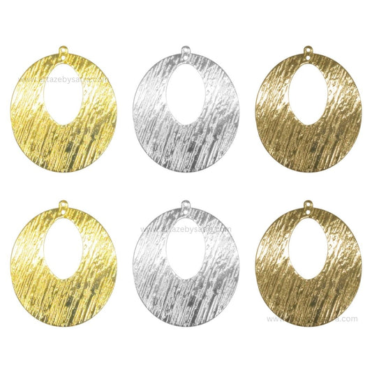 2 Loop Oval Shiny Finish Metal Art | Size : 49mm | Qty : 100g | MF17