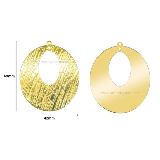 2 Loop Oval Shiny Finish Metal Art | Size : 49mm | Qty : 100g | MF17