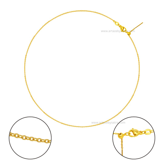 Flat Ready Brass 18k Gold Polished Chain | Qty : 1pc (High Quality) RC17