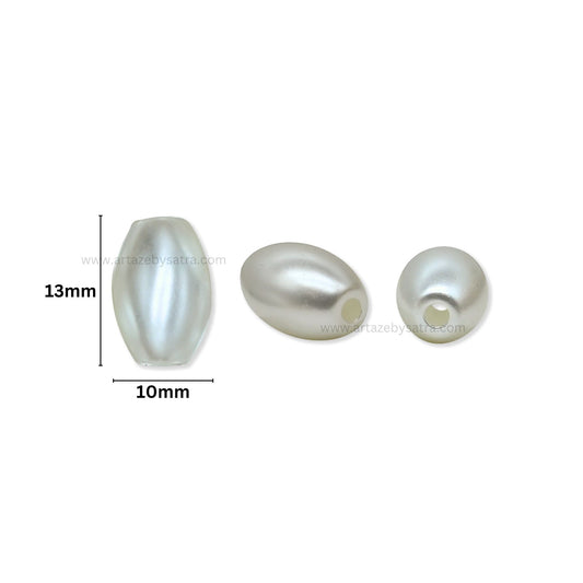 Oval Shape Plastic Pearl Beads | Size : 13mm | PPB101