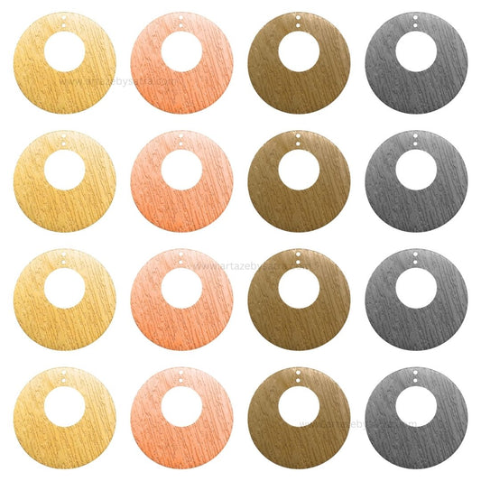 2 Loop Round Matt Finish Metal Art | Size : 40mm | Qty : 100g | MF15