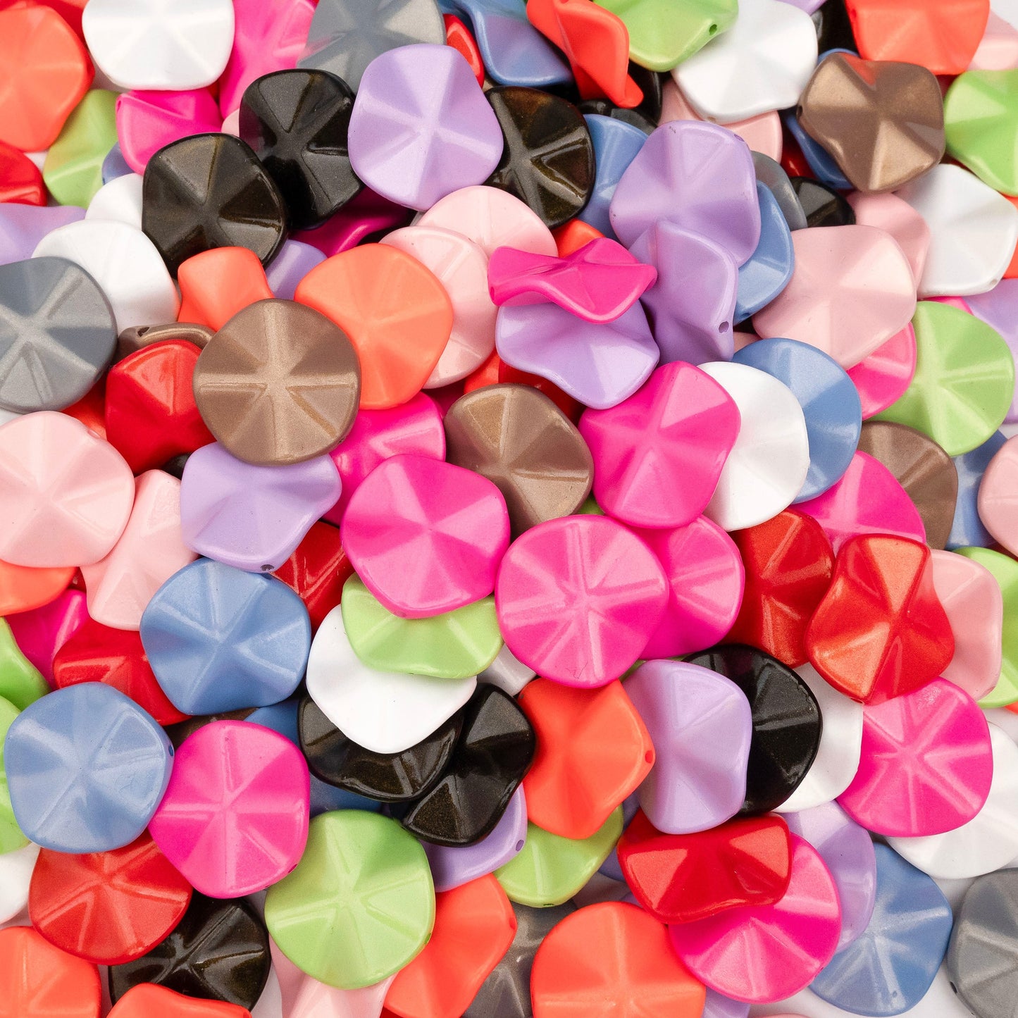 Assorted Flat Uncut Matte Plastic Beads | Size: 25mm | Qty: 12pcs (High Quality) | PB94