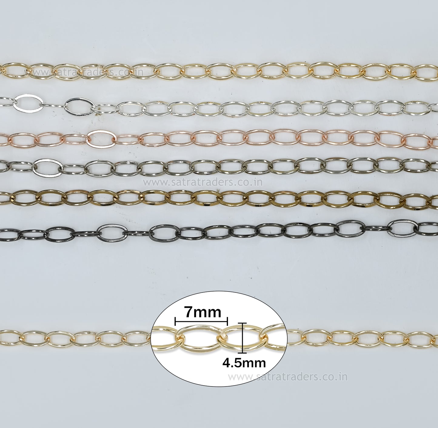 Iron Chain (Indian Plating) | Size : 4.5mmx7mm | IP06