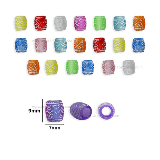 Plastic Barrel Pony Embossed Beads | Size : 9mm | PB95