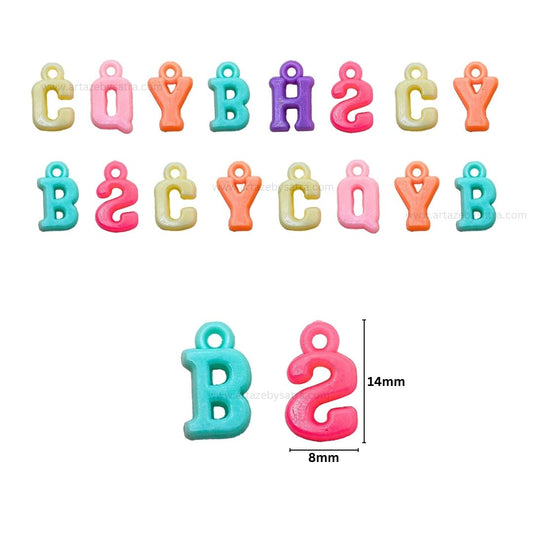 Alphabet Pastel Pendant Beads | Size : 14mm | PB121