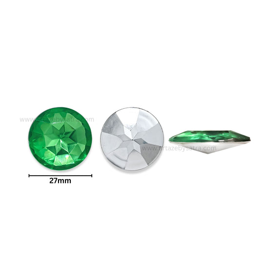 Round Shape Acrylic Stones | Size : 27mm | Qty : 100pcs | AS01