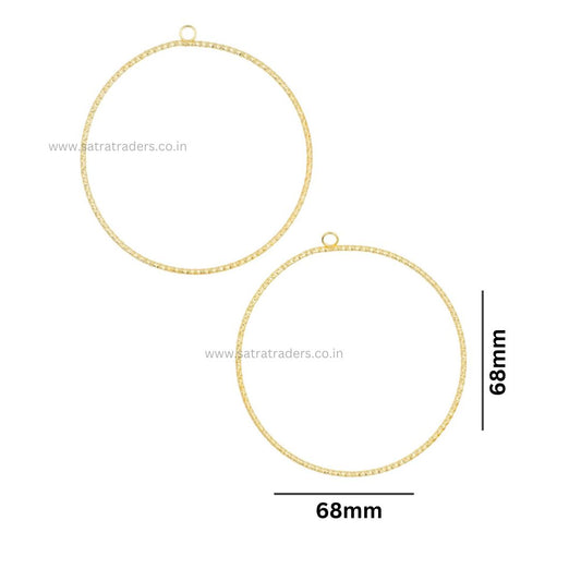 Designer Hoop Bali With 1 Naka | Size : 68mm | 10pcs | EF23