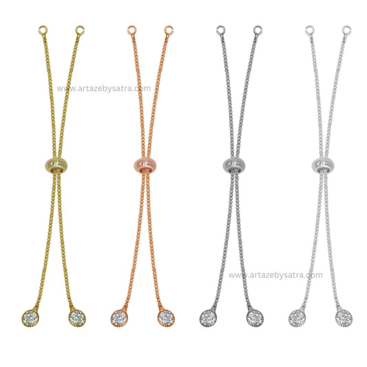 Stone Bracelet Adjustable Slider | Size : 4inch | Qty : 10pcs | B02