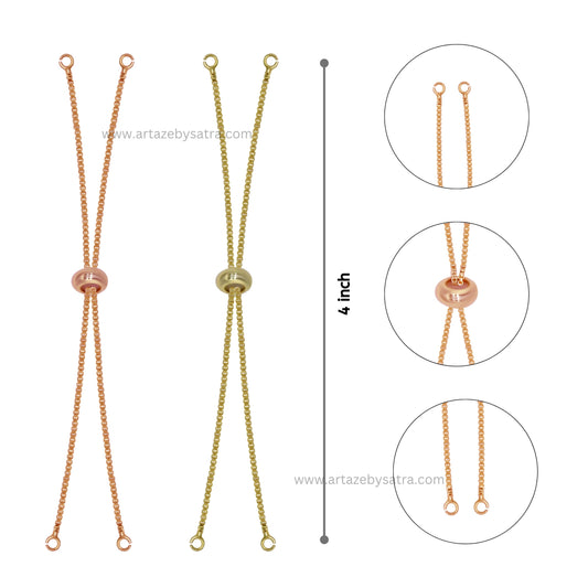 Adjustable Slider Chain Bracelet | Size : 4inch | Qty : 10pcs | B05