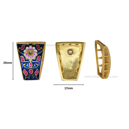 Meenakari Kundan Beads | Size : 26mm | Qty : 6pcs | C-557