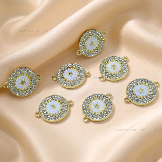 Stone Studded Star Rakhi Connector | Size : 18mm | Qty : 10pcs | CHE162