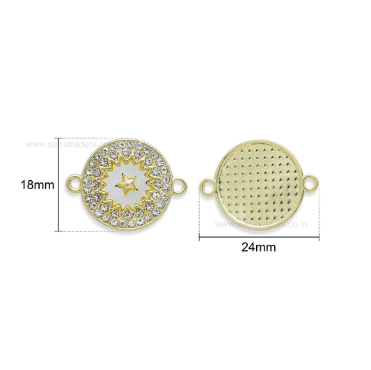 Stone Studded Star Rakhi Connector | Size : 18mm | Qty : 10pcs | CHE162