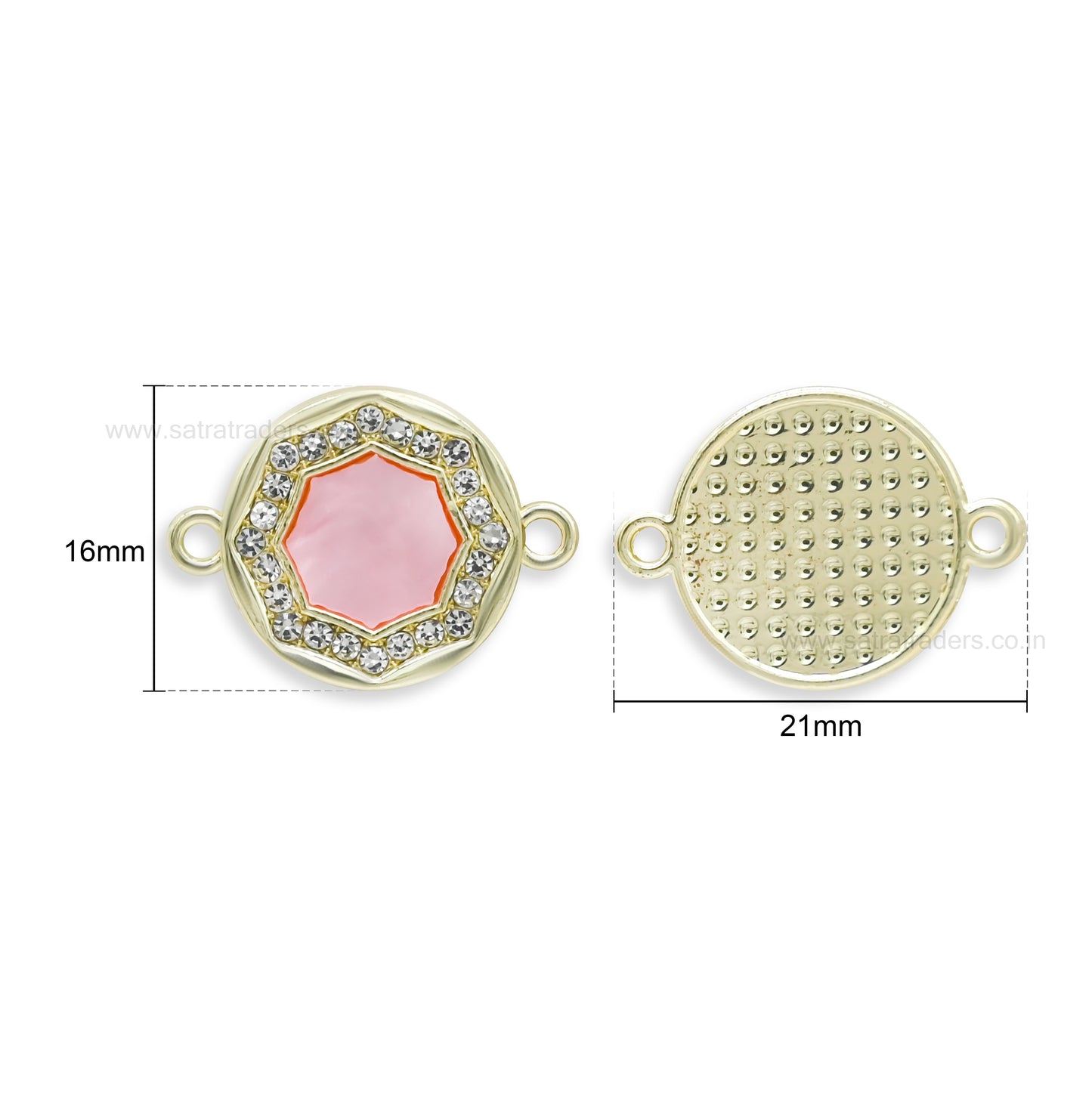 Stone Studded Meenakari Rakhi Connector | Size : 16mm | Qty : 10pcs | CHE164
