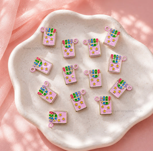 Enamel Crayon Box Charm Pendant | Size : 14mm | Qty : 1pcs | CHE177
