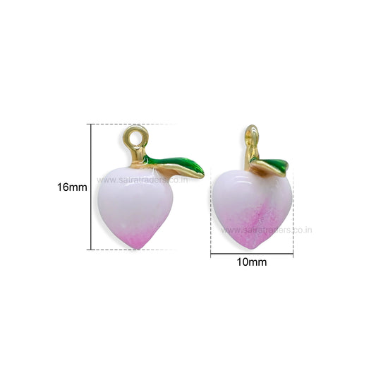 Peach Fruit Charm Pendant | Size : 16mm | Qty : 1pc | CHE197
