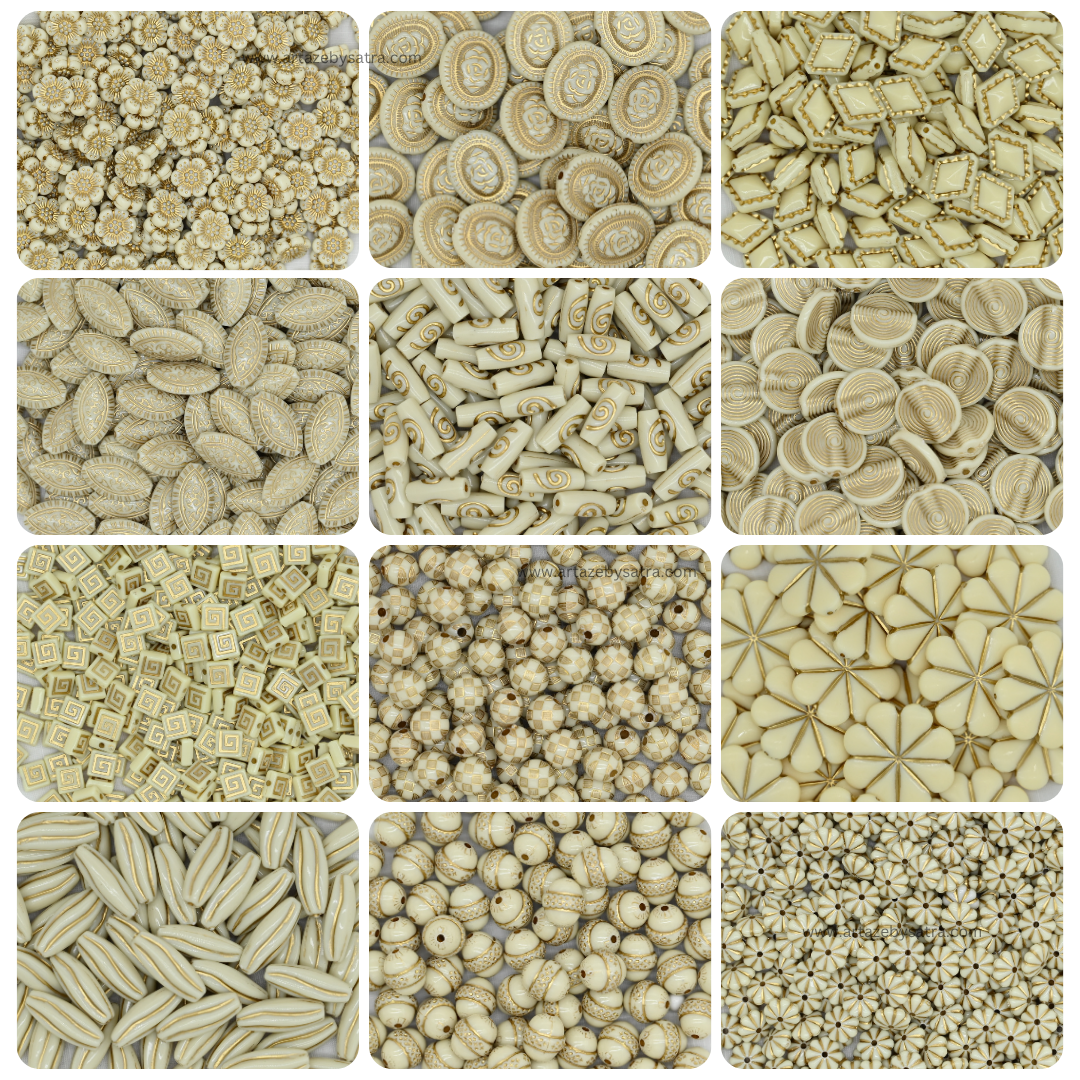 Designer Beads Combo Pack | Qty : 20grms Each (12 Designs) | BC01