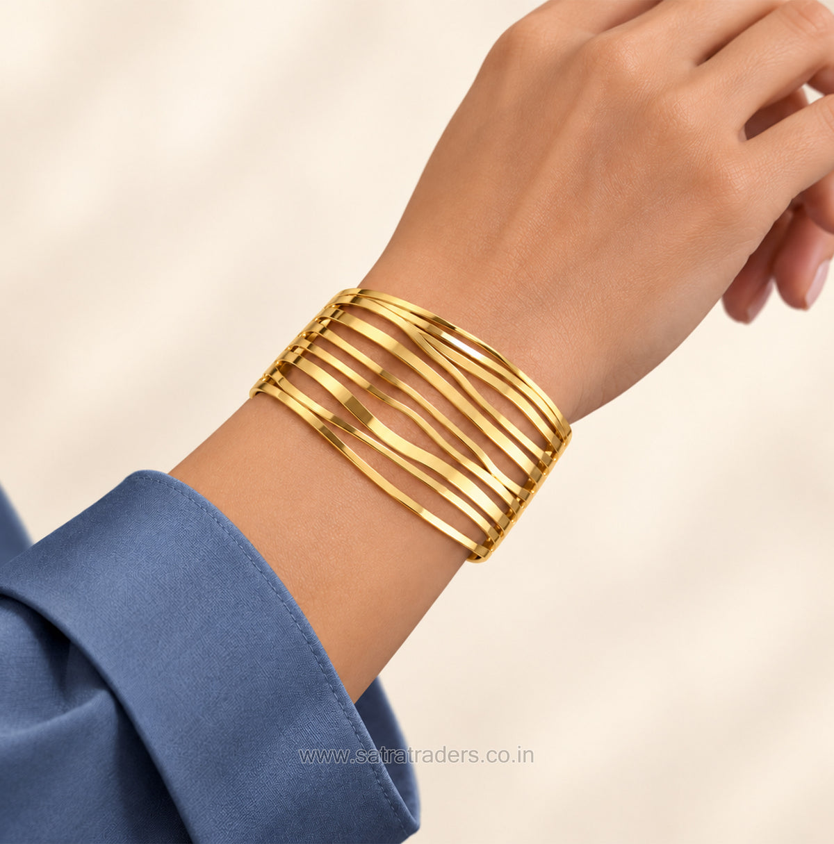 Multi-Row Layered Brass Kada | 1pc | K130