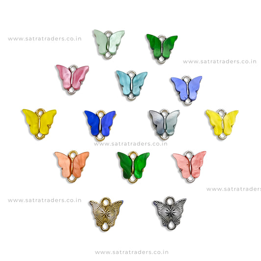 Mix Butterfly Charms | Golden & Silver Polish | 12pcs (Group 7)