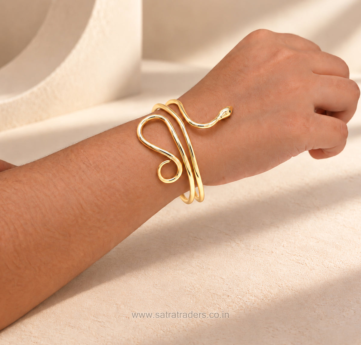 Coiled Snake Brass Kada | 1pc | K136