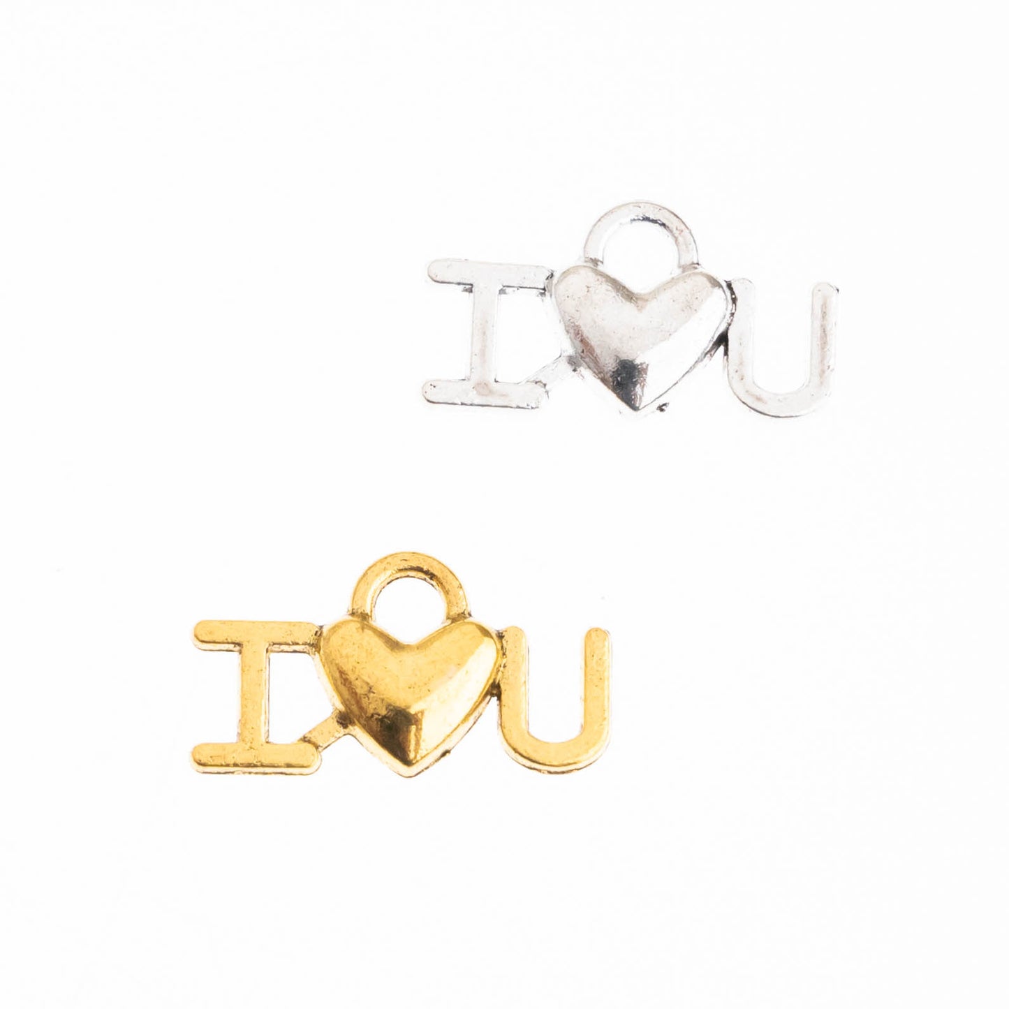 I Love You Alloy Charms | Size : 17mm | Qty : 100g