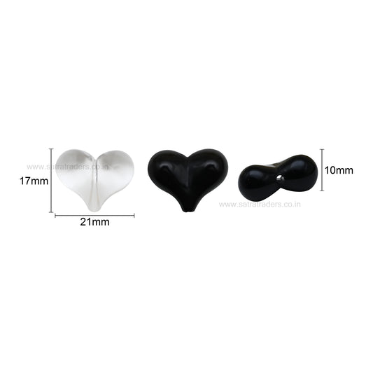 Heart Shape Plastic Beads | Size : 17mm | PB52